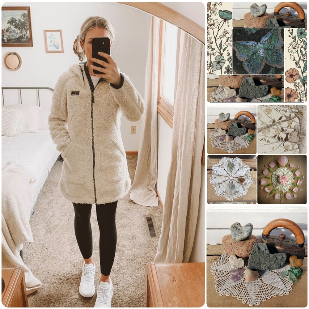 ⚘AvaiLable⚘inQuire⚘*NWT*L.L. Bean Mountain Pile Fleece Jacket Longline Boho XS L - Picture 6 of 10